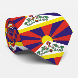 Gravata Bandeira do Tibete - Sinalizador do Leão de Neve