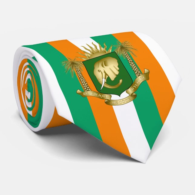 Gravata Bandeira e Casaco de armas da Costa do Marfim (Rolled)