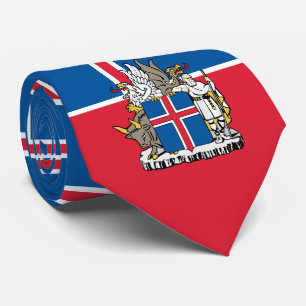 Gravata Bandeira e Casaco de Armas da Islândia