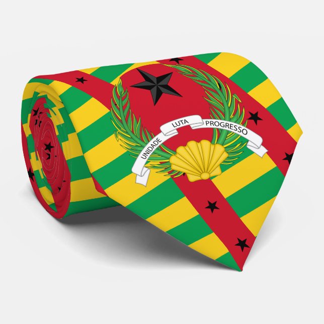Gravata Bandeira e emblema guineense, Guiné-Bissau (Rolled)