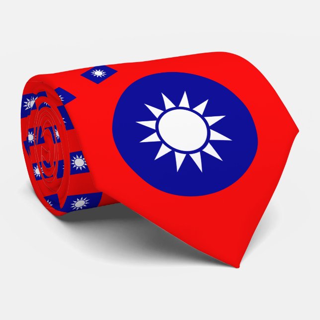 Gravata Bandeira e emblema nacional de Taiwan (Rolled)