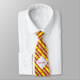 Gravata Bandeira Espanhola Tiled Vermelha Personalizada 