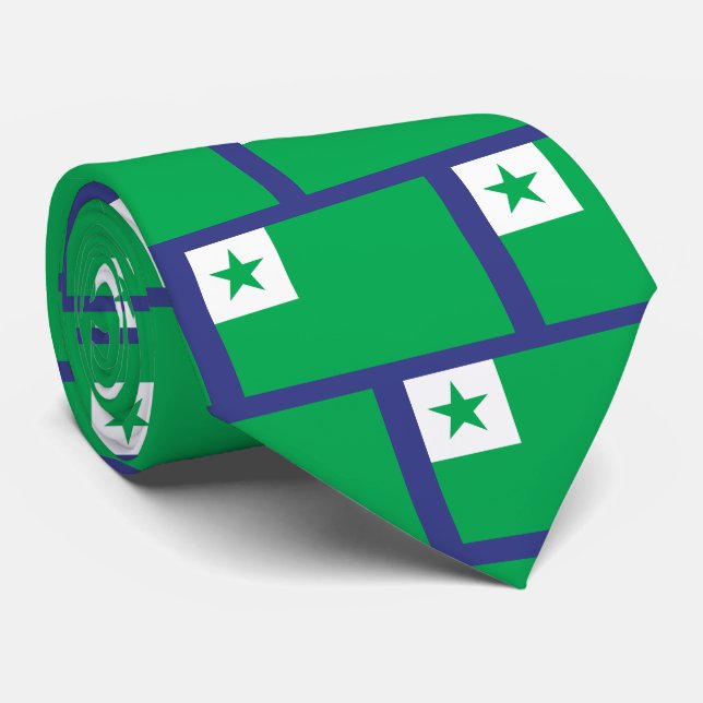 Gravata bandeira esperanto (Rolled)