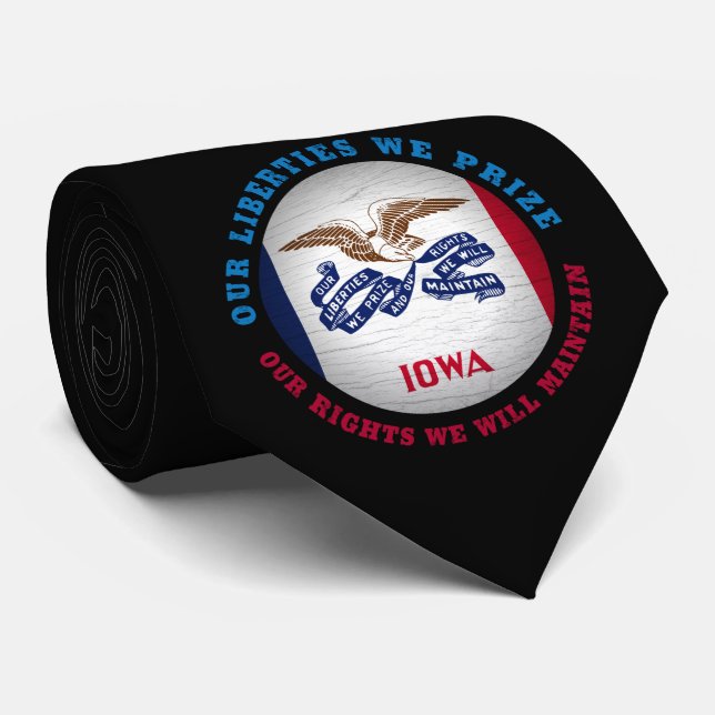 GRAVATA BANDEIRA ESTATAL DE IOWA HAWKEYE (Rolled)