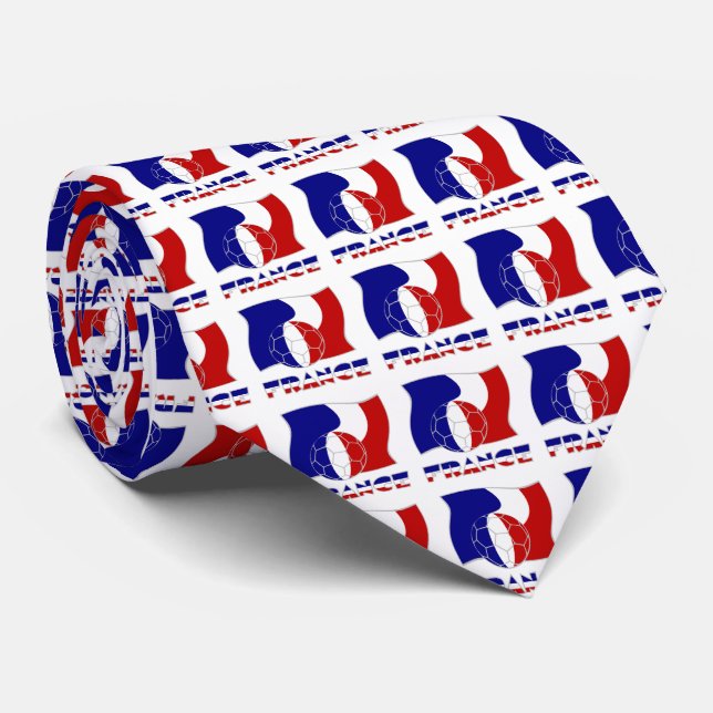 Gravata Bandeira Francesa de Futebol Personalizada (Rolled)