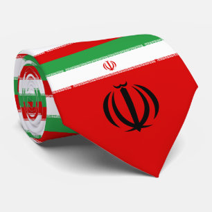 Gravata Bandeira iraniana e emblema nacional, bandeira do