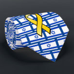 Gravata Bandeira Israelense Traga-Os Para Casa Libertando<br><div class="desc">Esta gravata do pescoço mostra seu amor por Israel,  com a bandeira israelense e fitas amarelas simbolizando Traga-os para casa para os reféns israelenses detidos em Gaza.</div>