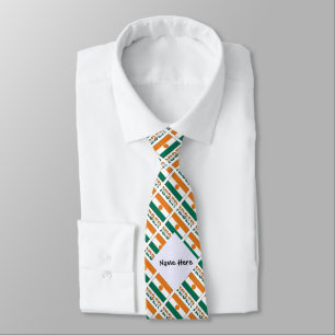 Gravata Bandeira Nigeriana do Níger Pessoal Tiled Preto