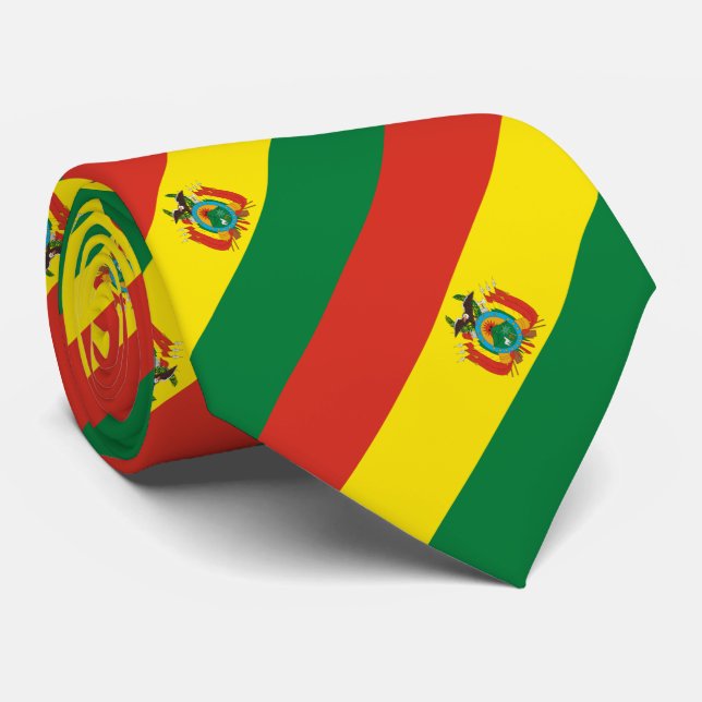Gravata Bandeira Patriótica da Bolívia (Rolled)
