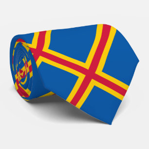 Gravata Bandeira Patriótica das Ilhas Åland