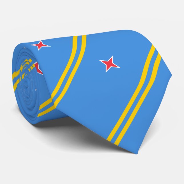 Gravata Bandeira Patriótica de Aruba (Rolled)
