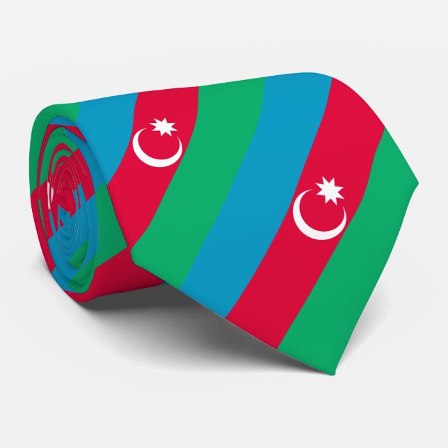 Gravata Bandeira Patriótica do Azerbaijão (Rolled)