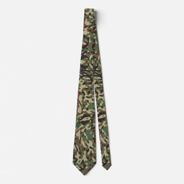 Gravata Bandeira Personalizada Camuflagem Verde Nome Perso (Frente)