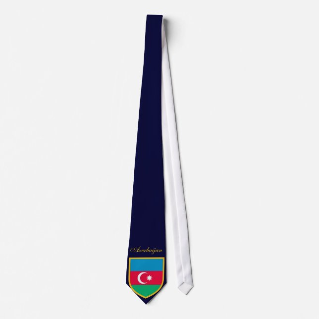 Gravata Bandeira Personalizada do Azerbaijão (Frente)