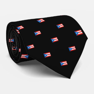 Gravata Bandeira porto-riquenha Padrada como Preta