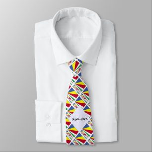 Gravata Bandeira Seychellois Seychelles Preta Pessoal
