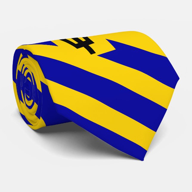 Gravata Barbados Flag Neck Tie (Rolled)