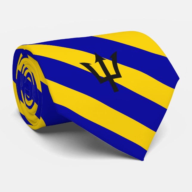 Gravata Barbados Flag Neck Tie (Rolled)