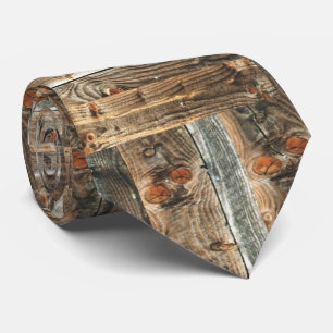 Gravata Barnwood Impressão Wood parece Necktie