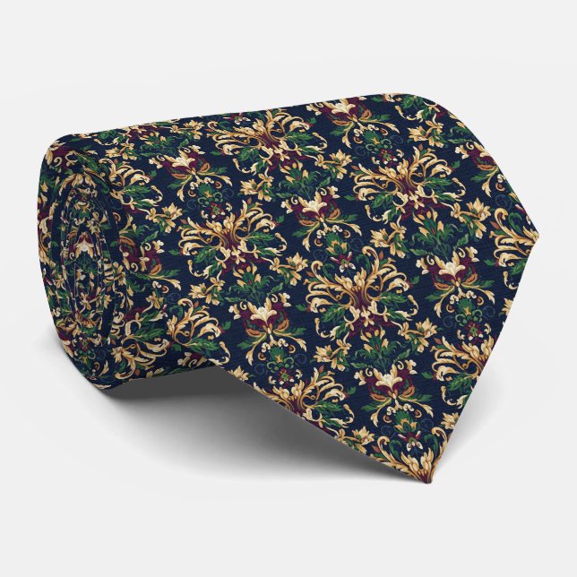 Gravata Baroque Floral Pattern (Rolled)