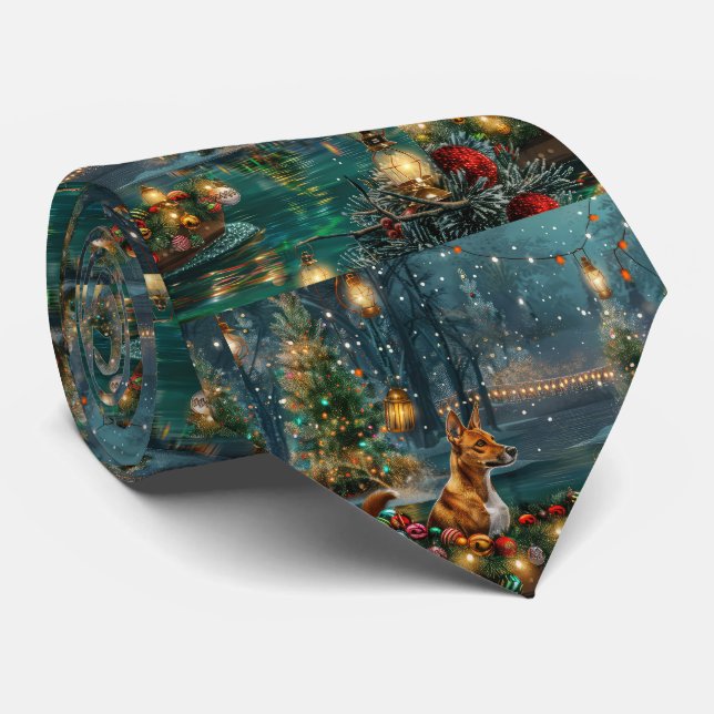 Gravata Basenji Natal Festivo Voyage (Rolled)