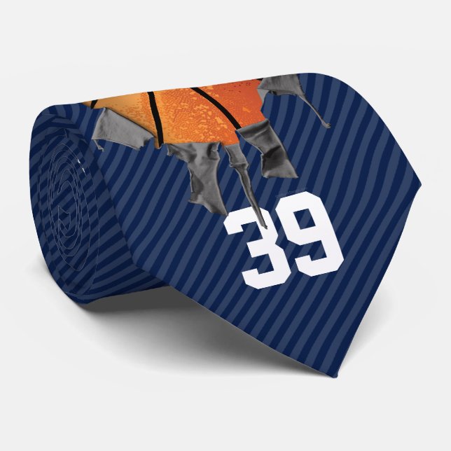 Gravata Basquetebol rasgado (escuro/personalizado) (Rolled)