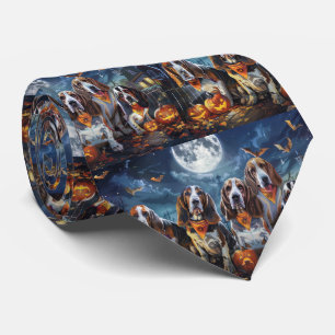 Gravata Basset Hound Halloween Spooky