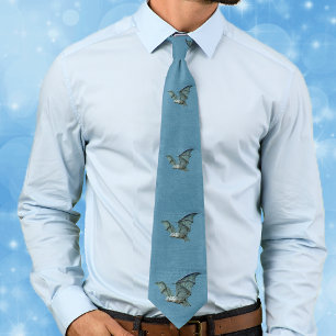 Gravata Bat Azul 3D Voador