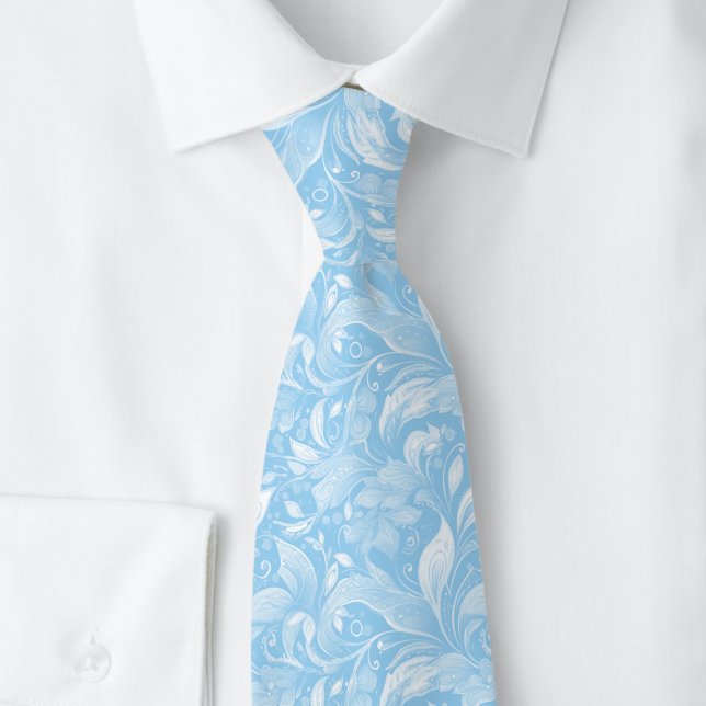 Gravata Batik Botânico Baby Blue (Criador carregado)