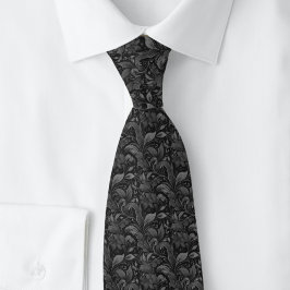 Gravata Batik Botânico Carvão