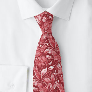 Gravata Batik Botânico de Cranberry