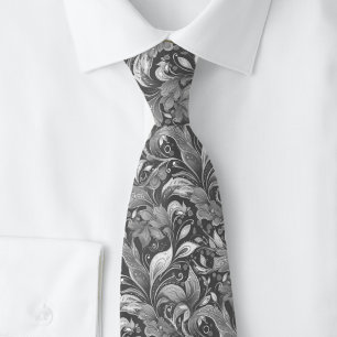Gravata Batik Botânico de Metal Cinzento
