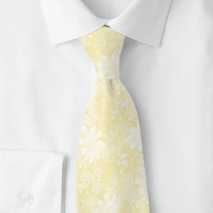 Gravata Batik Floral Amarelo Limão