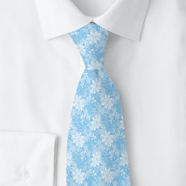 Gravata Batik Floral Azul Bebê