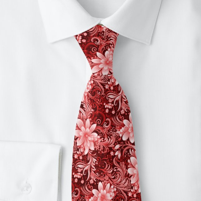 Gravata Batik Floral Borgonha (Criador carregado)