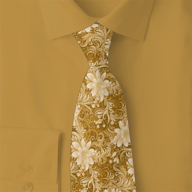 Gravata Batik Floral Caramelo (Criador carregado)