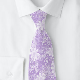 Gravata Batik Floral de Lavanda
