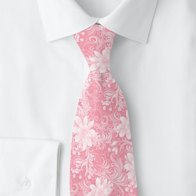 Gravata Batik Floral Rosado (Criador carregado)