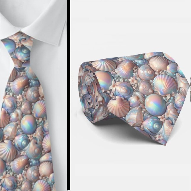Gravata Beach Lovers Tie | Opal Iridecent Seashells  (Criador carregado)