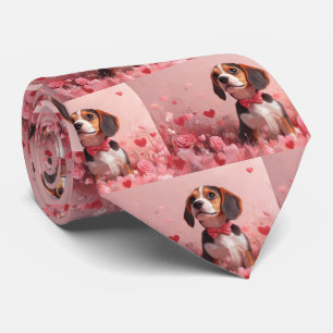 Gravata Beagle com Rosas - Dia dos Namorados