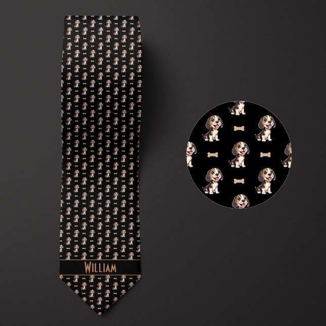 Gravata Beagle preto (Criador carregado)