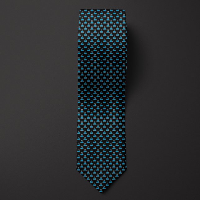 Gravata Beaker de Química Negro e Azul (Criador carregado)