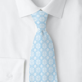 Gravata Bebê Azul Floral Geométrico