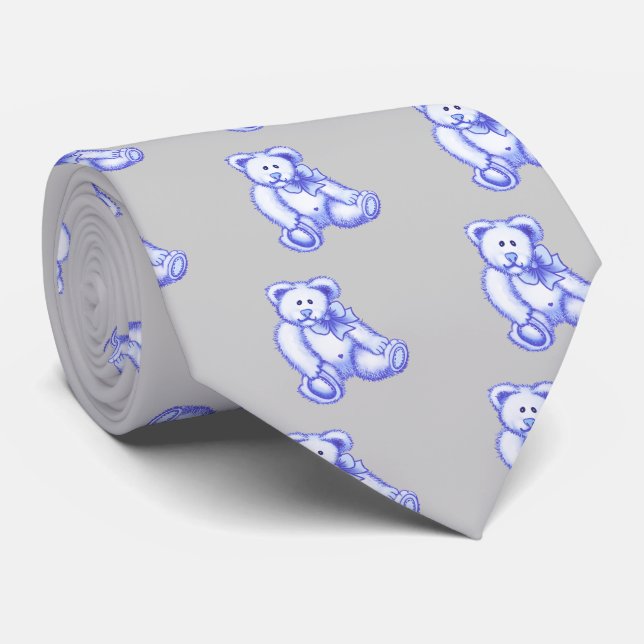 Gravata Bebê Urso Azul (Rolled)