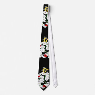 Gravata Bebês floresce a arte branca preta de LeahG