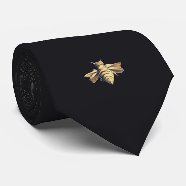 Gravata Bee - abelha - black - preto (Rolled)