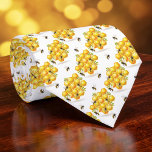Gravata Bee Lovers Honeycomb Custom Necktie<br><div class="desc">This custom necktie is a delightful tribute to bee lovers and the beauty of nature's honeycomb design. Perfect for anyone who appreciates the industrious bee and the intricate patterns of their homes, this tie is a unique statement piece. The vibrant colors and detailed honeycomb pattern make it a conversation starter,...</div>