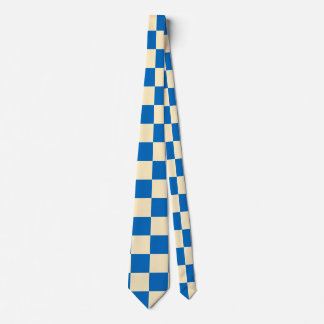 Gravata bege + Blue Check Checkered Checkerboard Padrão