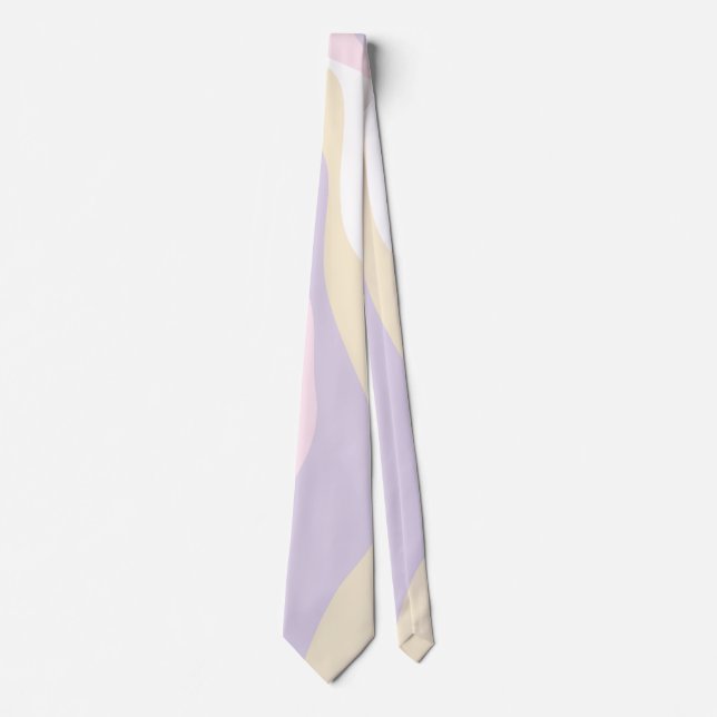 Gravata Bei e Fluxo 4 - Rosa Pastel, Amarelo e Roxo (Frente)