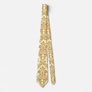 Gravata Beige Damask Tie